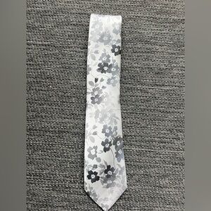 John Ashford Gray Floral Tie